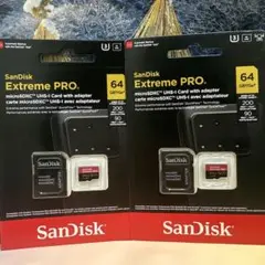 【2枚SanDisk Extreme PRO 64GB microSDXCカード
