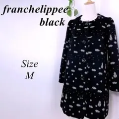 franchelippee black ロングコート ノーカラー 雪だるまと雲