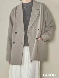 新品タグ付❁︎LAKOLE チェックダブルジャケット