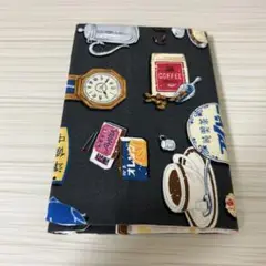 ハンドメイド　ブックカバー　文庫本サイズ　レトロ　喫茶店　アンティーク　コーヒー