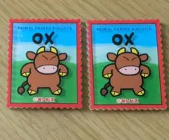 たべっこどうぶつ　切手風アクリルステッカー　OX