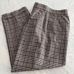 86 プラステ　PLST チェック　タックパンツ　ボトムス　M