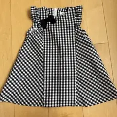 KUMIKYOKU チェック柄 ノースリーブワンピース 90cm