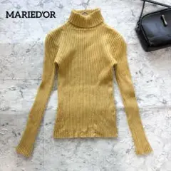【MARIED'OR】マリードール タートルネックリブニット 綺麗色 イエロー
