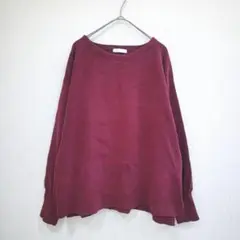 ドレスキップ　クルーネックニット　セーター　Ｍ　サイドスリット　無地　シンプル