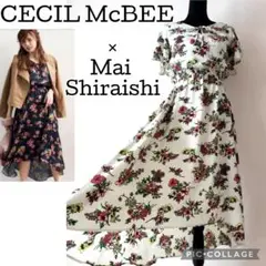 【未使用タグ付】セシルマクビー♡白石麻衣コラボ 花柄ワンピース M 清楚