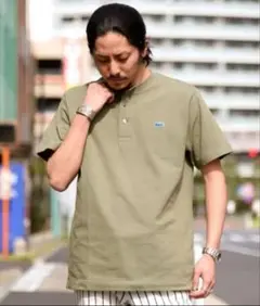 Lacoste オリーブグリーン ヘンリーポロシャツ