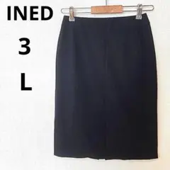 美品 INED イネド L 膝丈 タイト スカート オフィス お仕事 スーツ 黒