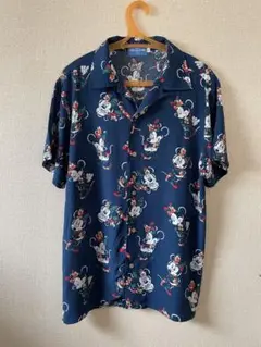 ミニー アロハシャツ 半袖 ネイビー