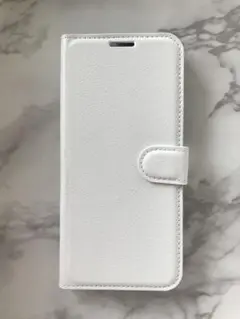 OPPO A73 ホワイト　白色　シンプルレザー手帳型ケース