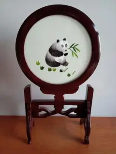 パンダ　中国　両面刺繍　置物