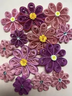「新品」ペーパークイリング花　5mm幅 13個