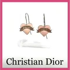 ❤️ChristianDior❤️ディオール ハート ピアス ピンク ロゴ