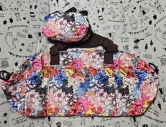 【*新品未使用*】 P+P Sac 花柄 ボストンバッグ 携帯用 収納ポーチ