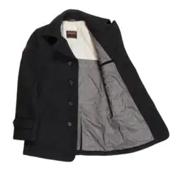 美品■SHIPS×Thermore ウール ピーコート ネイビー/S シップス