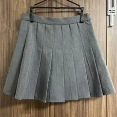【新品】グレー プリーツスカート ミニ丈