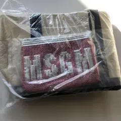 MSGM ロゴ入りポーチとキャンバスバッグ