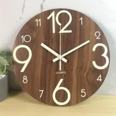 【蓄光×静音】壁掛け時計 木目調 20cm 夜光 見やすい 北欧風 インテリア