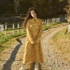 little sunny bite チューリッププリント ロング ワンピース little sunny bite と pink house tulip print long dress