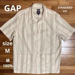 GAP ギャップ　メンズ　半袖シャツ　ストライプ　　　　綿100% M
