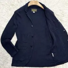 美品　オルゲイユ　麻100%　サマーニット　ジャケット　ネイビー　カーディガン
