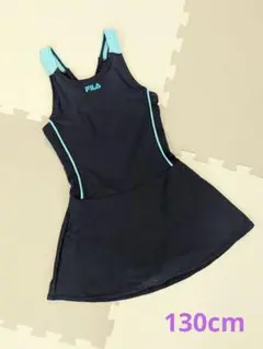 FILA スカート付き ワンピース 水着 ネイビー×ブルー 130cm