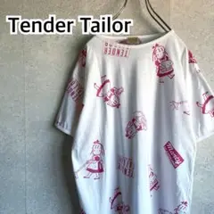 80s90s 昭和レトロ 総柄 キャラクター Tシャツ テンダーテイラー 当時物