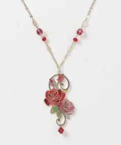 ANNA SUI アナスイ 薔薇モチーフ バラ ネックレス ステンドグラス風