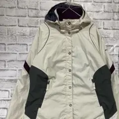 コロンビア　マウンテンパーカー中綿ホワイトレディースL ロゴ刺繍アウトドア901