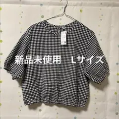 タグ付き未使用❣️ユニクロシアサッカーブラウス 半袖トップス Lサイズ