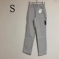 抗菌防臭 冷感 美脚パンツ カラーパンツ シルバーグレー S スリム チノパン