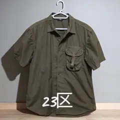 23区♡オリーブグリーン 半袖シャツ フロントポケット付き