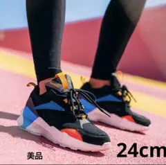 Reebok スポーツシューズ ブラック/ブルー/オレンジ 24cm 美品