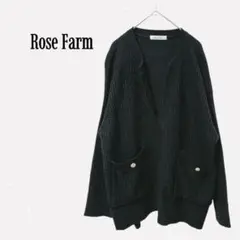 ローズファーム 【M】 スキッパーニット ドロップショルダー ゆるだぼ ブラック
