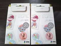 inspic キヤノン用ZINK フォトペーパー・丸形シール 20枚 2箱