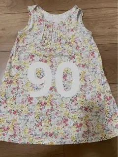 美品！90夏海ユニクロエアリズムUNIQLO花柄ノースリーブワンピース