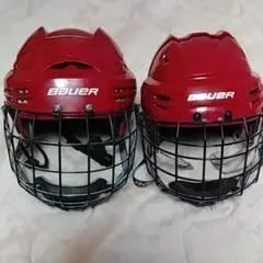 アイスホッケー 赤ヘルメット Bauer
