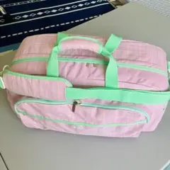 可愛いピンク　大型　FILA チェック柄ボストンバッグ