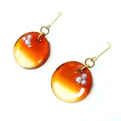 ハンドメイド レジン アクセサリー ピアス イヤリング　大人可愛い　べっ甲色