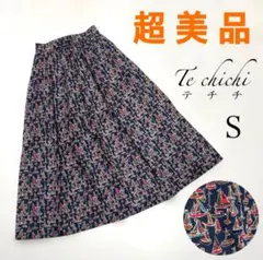 【　超美品　】　テチチ　Ｓ　リバティタナローンヨット柄ロングスカート