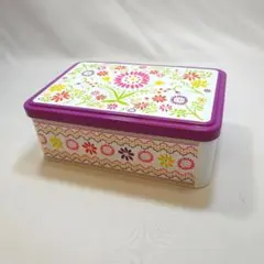 空き缶　Massilly FRANCE 　クッキー缶　パープル