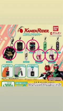 ガチャ　仮面ライダー　めじるしアクセサリー　メモリ 5種セット　新品