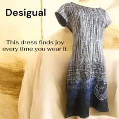 Desigual デシグアル ワンピース ハート柄 M グレー　ブラック