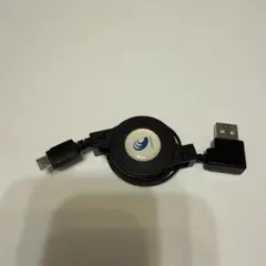 リトラクタブルUSBケーブル USB-A Micro USB 黒 約116cm