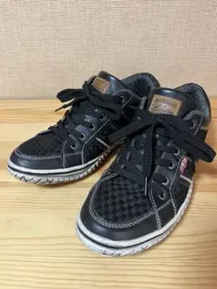 d718/美品★ EDWINエドウィン ブラック スニーカー 25㎝