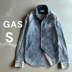 GAS ガス ストレッチ ウォッシュ デニムシャツ S インディゴ