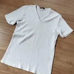 ホワイト Vネック Tシャツ サイズ48