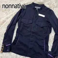 【タグ付き】NONNATIVE スタンドカラージャケット 日本製 ネイビー