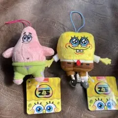 【新品未使用】スポンジボブ　パトリック　ぬいぐるみストラップ　２種セット