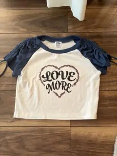 LOVE MORE ハートプリント Tシャツ M ガールズ